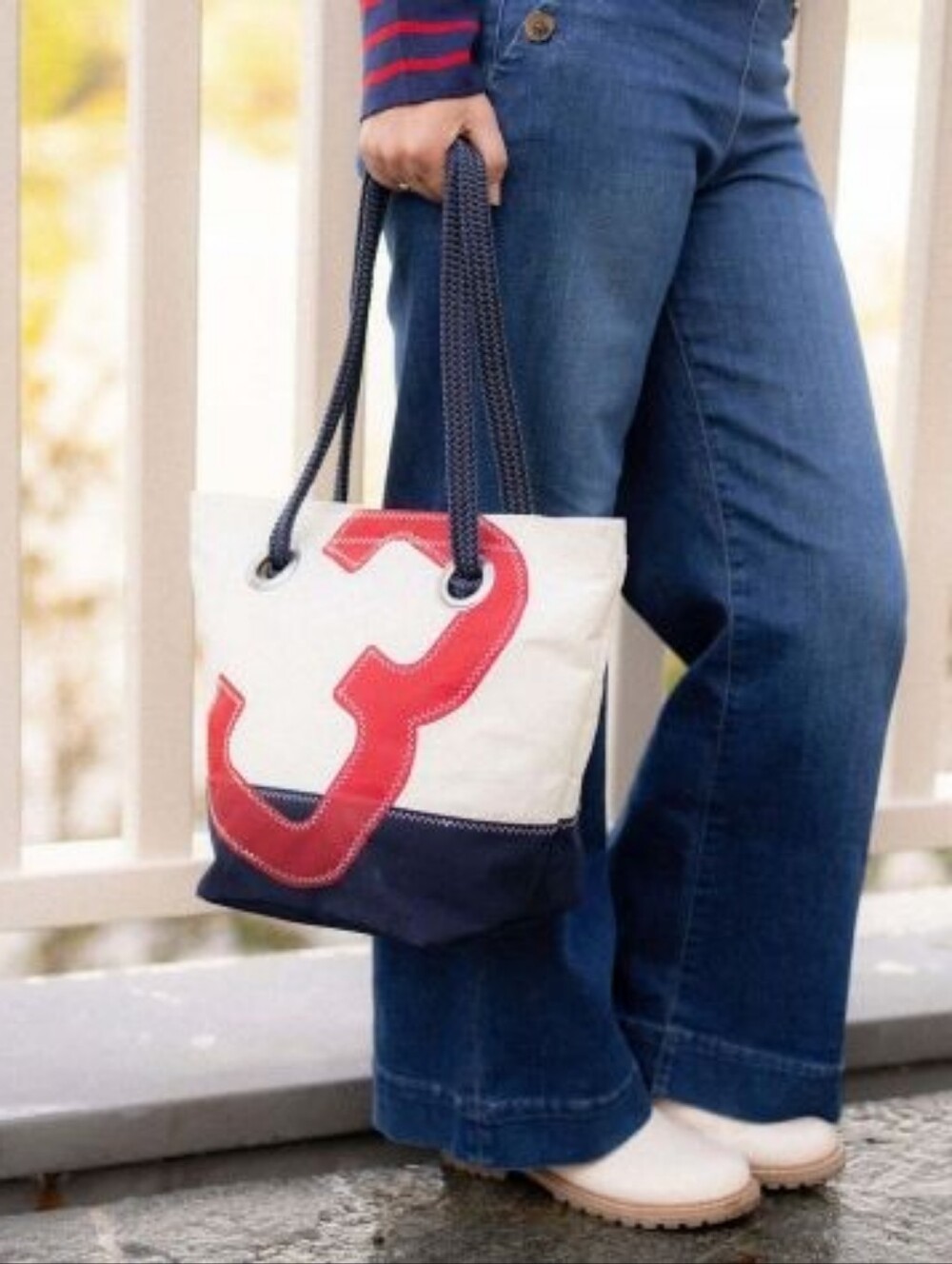 727 France Legend Handbag Recycled Sailbags Sport Blue Navy White Red